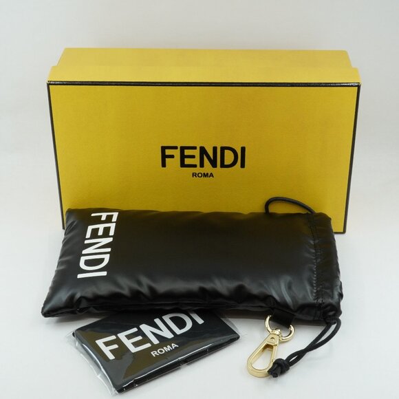 ?️ New Fendi FE40108U 01V Sunglasses - Shiny Black Frame, Light Blue Lenses